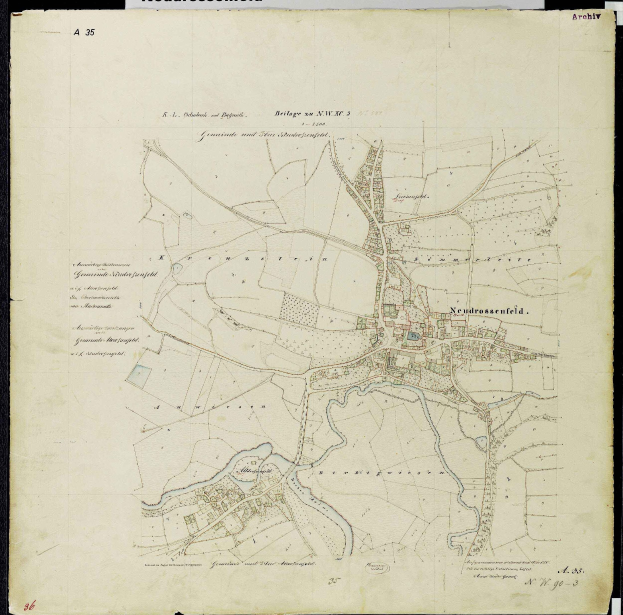 Ein detaillierter alter Stadtplan von Nürnberg, Deutschland, der Straßen, Gebäude und Sehenswürdigkeiten mit Textbeschriftungen zeigt.