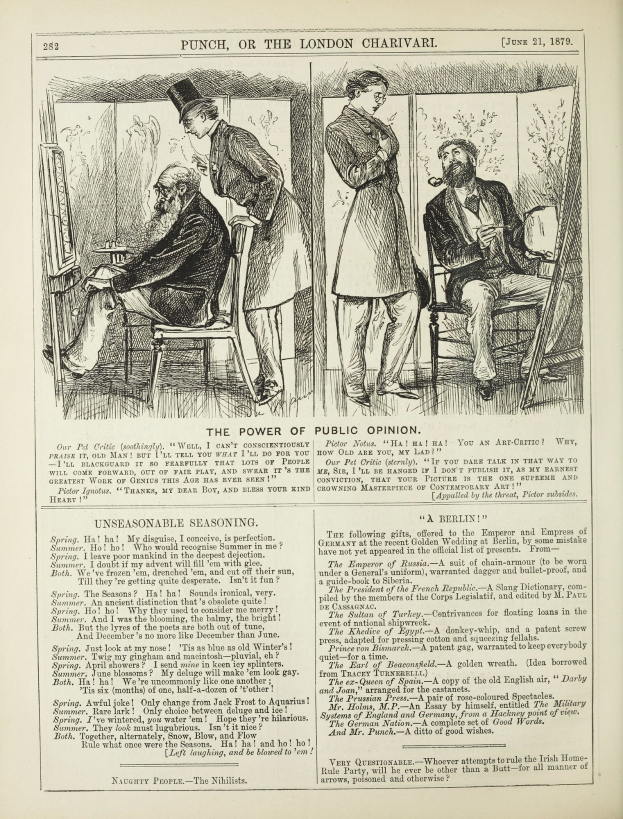 Ein altes Buchcover mit einem Mann in einem Anzug, der in einem Stuhl sitzt und nachdenklich eine Frau anschaut, mit dem Titel "Die Macht der öffentlichen Meinung" auf der Seite.