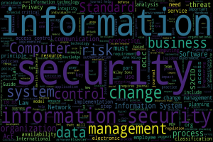 Ein kreisförmiges Wortwolkenbild mit 'Information Security' in verschiedenen Sprachen, angeordnet von größtem in der Mitte bis kleinster nach außen, Übergang von hell zu dunkelblau.