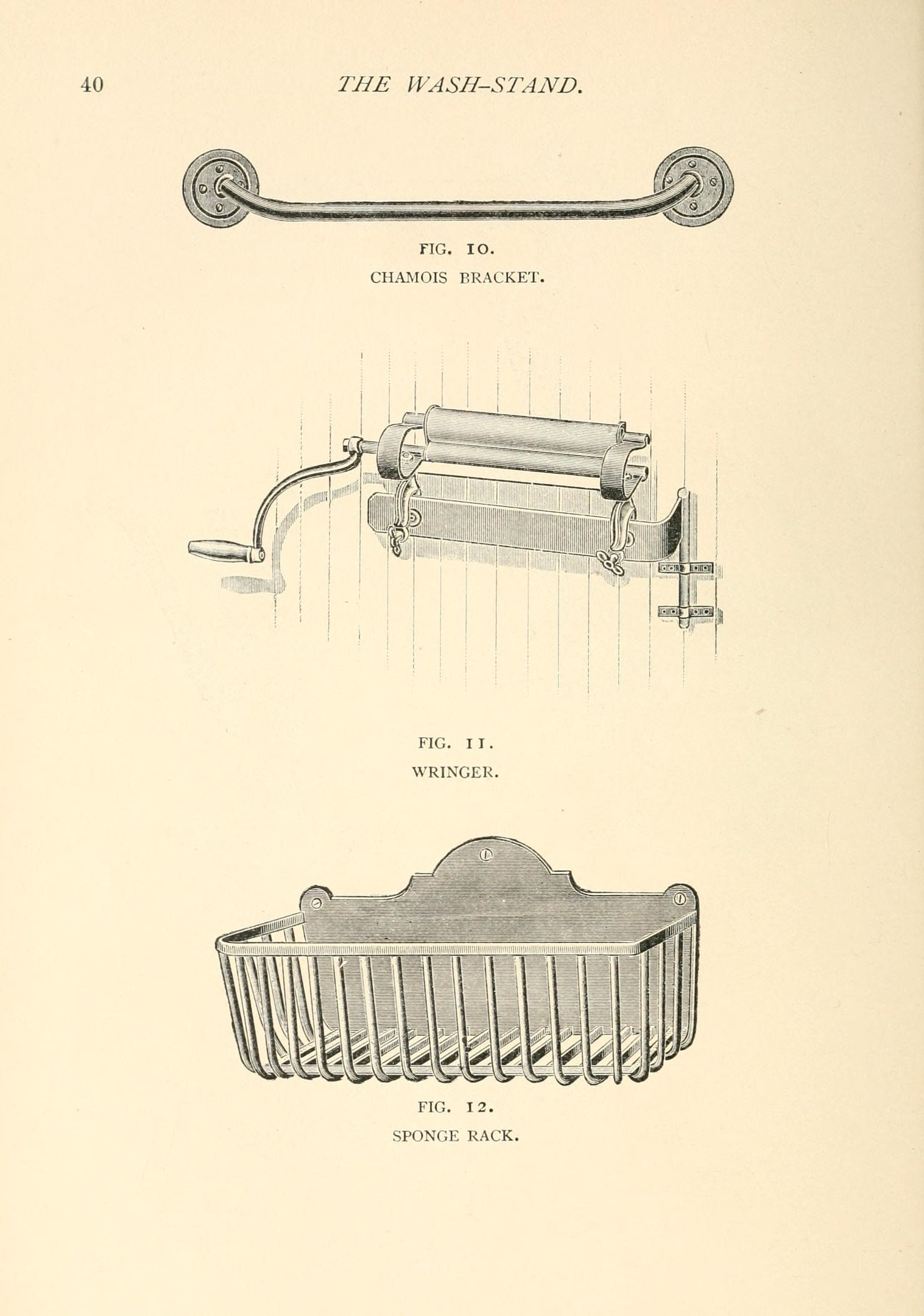 Eine handgezeichnete Skizze auf Papier zeigt einen Toilettenpapierhalter und einen Korb, begleitet von beschreibendem Text.