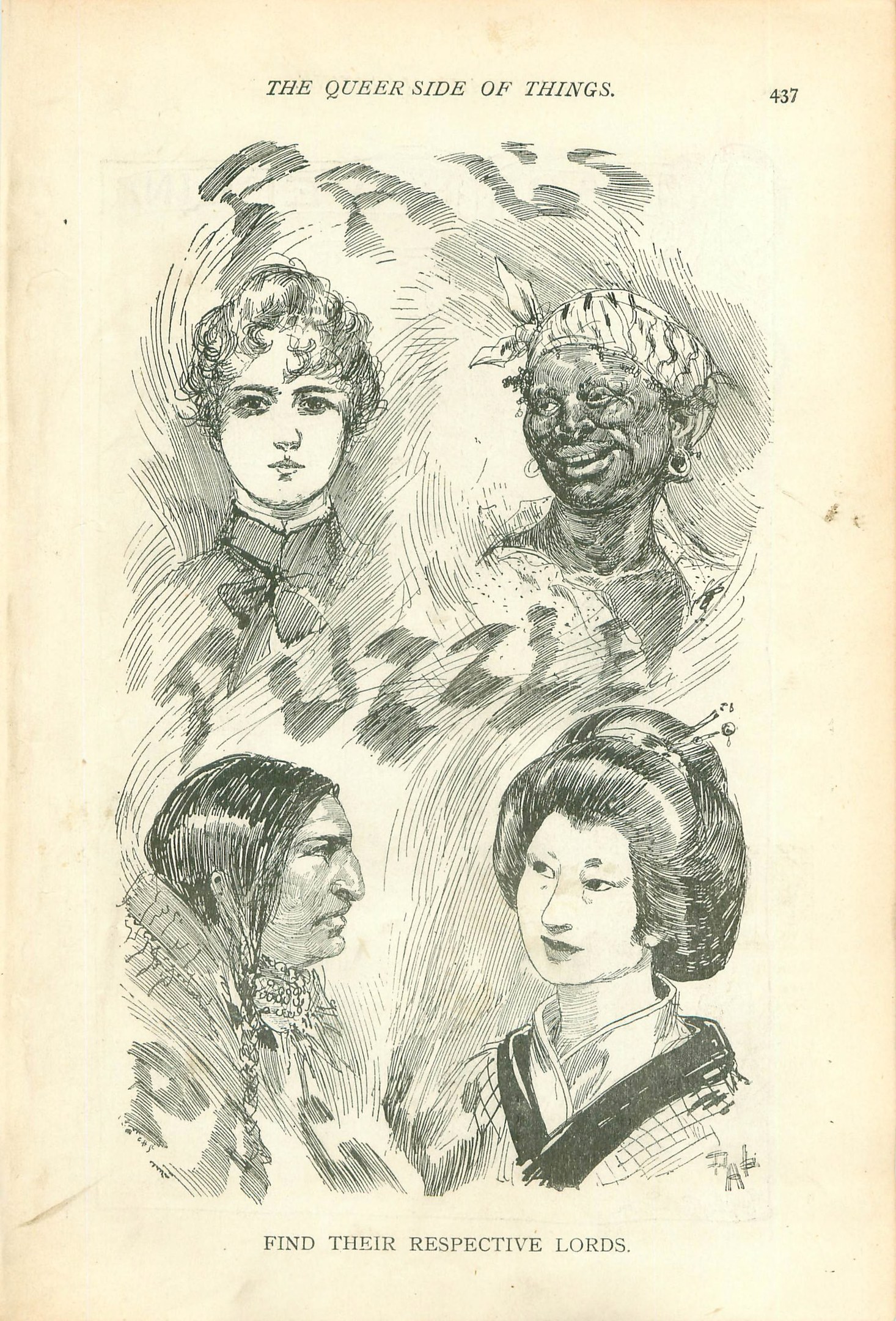 Buchumschlag mit der Aufschrift "Die queere Seite der Dinge" mit vier illustrierten Frauenköpfen.