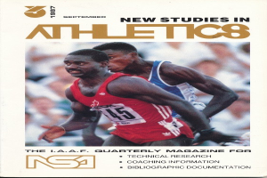 Cover eines Buches mit dem Titel "Neue Studien im Leichtathletik September 1987" mit einem Bild von zwei Personen.